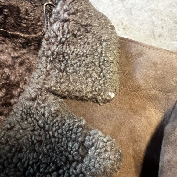 Vintage 70’s Brown Sheepskin Shearling Women’s Size 16 Coat Made in England - Picture 9 of 10